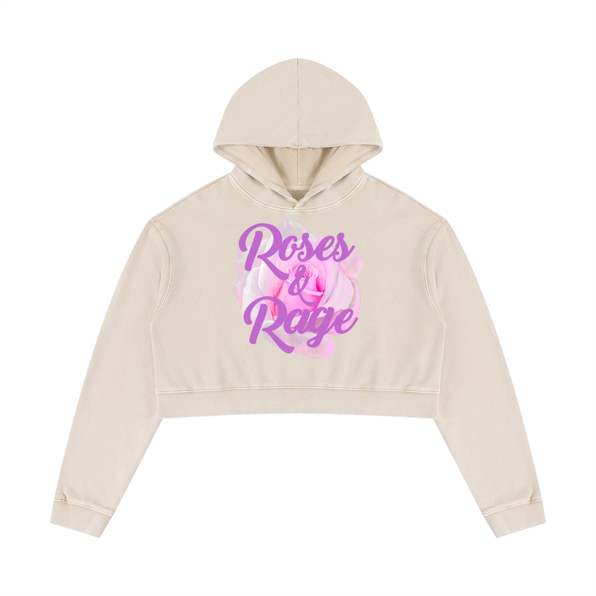 Roses & Rage Cropped Hoodie | Feminist Activist Streetwear