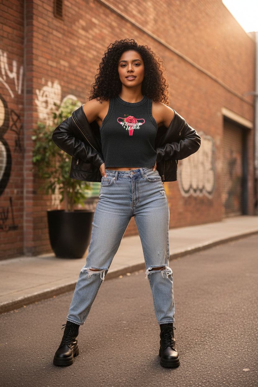 Feminist Witch Snow-Washed Tank Top