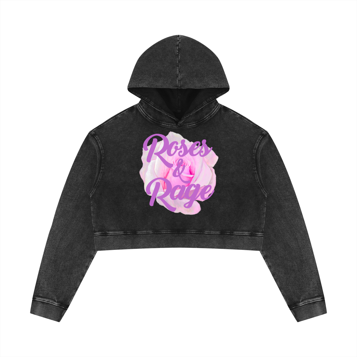 Roses & Rage Cropped Hoodie | Feminist Activist Streetwear