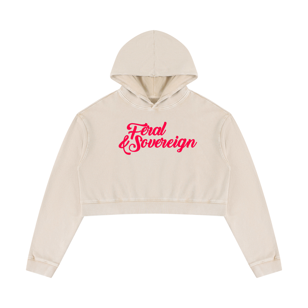 Feral & Sovereign Cropped Hoodie
