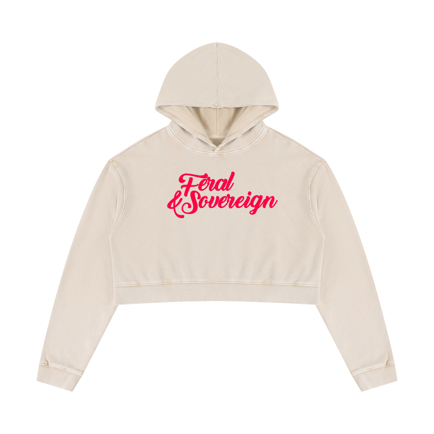 Feral & Sovereign Cropped Hoodie