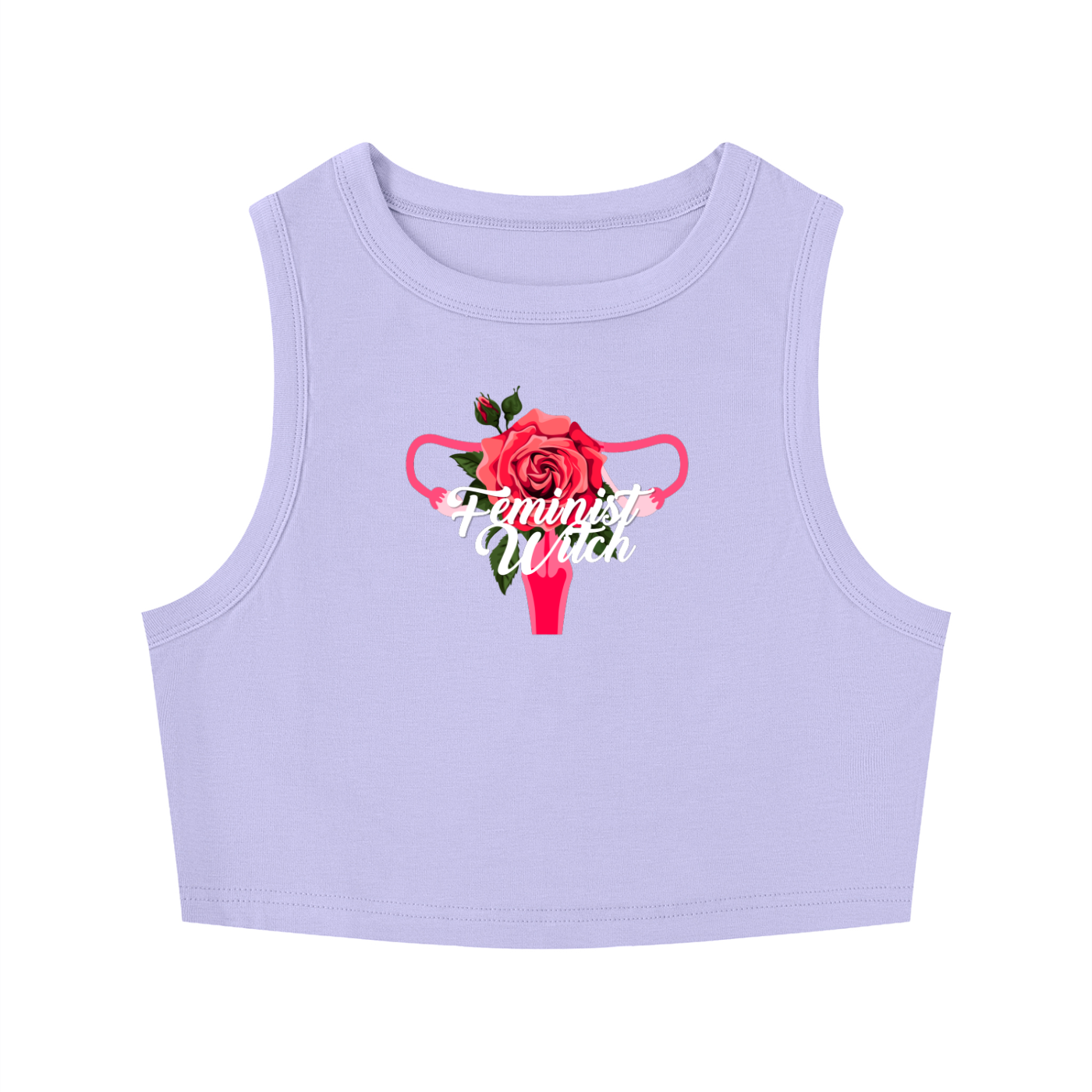Feminist Witch Tight Crewneck Crop Tank Top