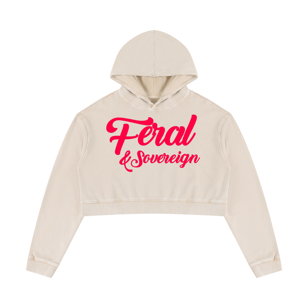 Feral & Sovereign Cropped Hoodie | Feminist Streetwear