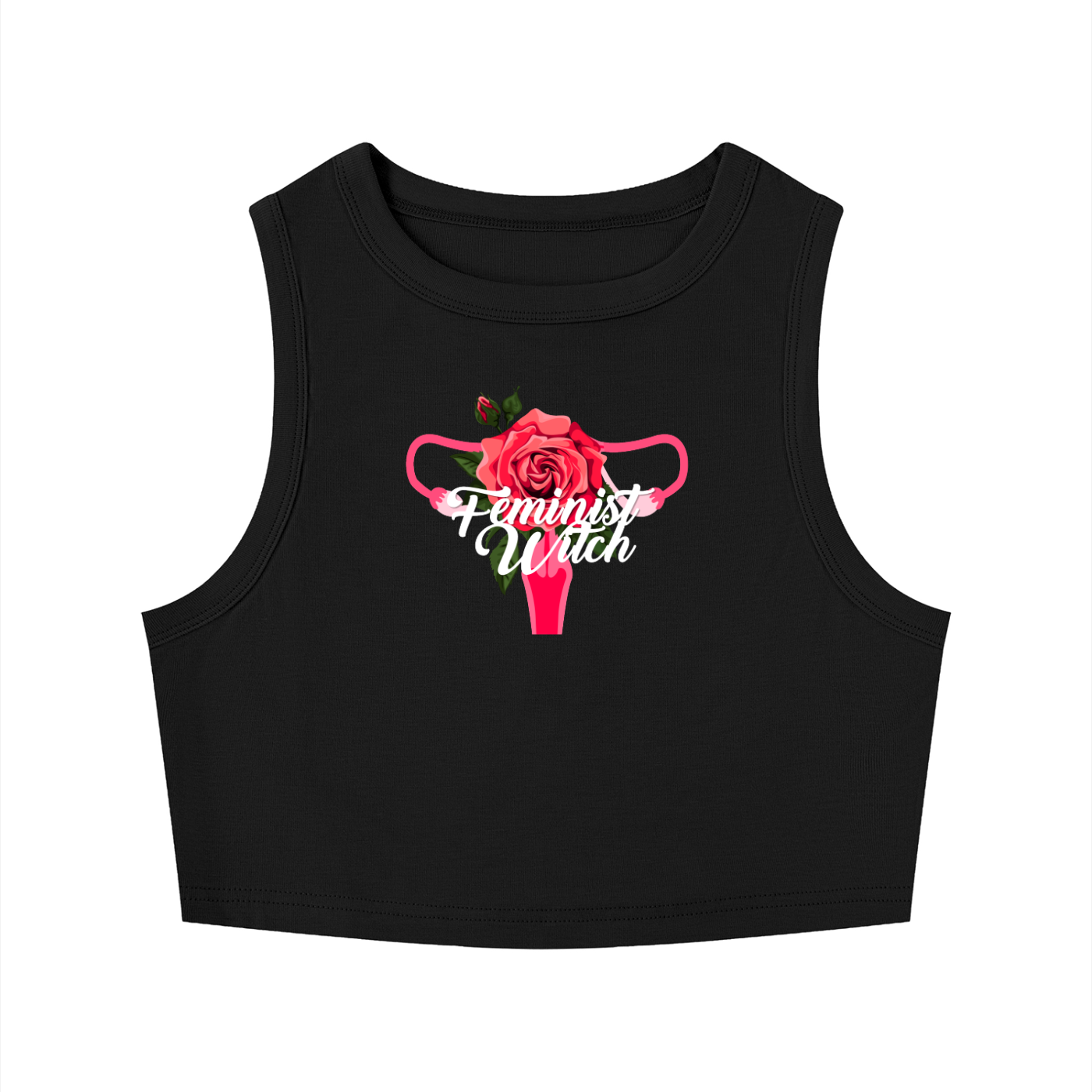 Feminist Witch Tight Crewneck Crop Tank Top