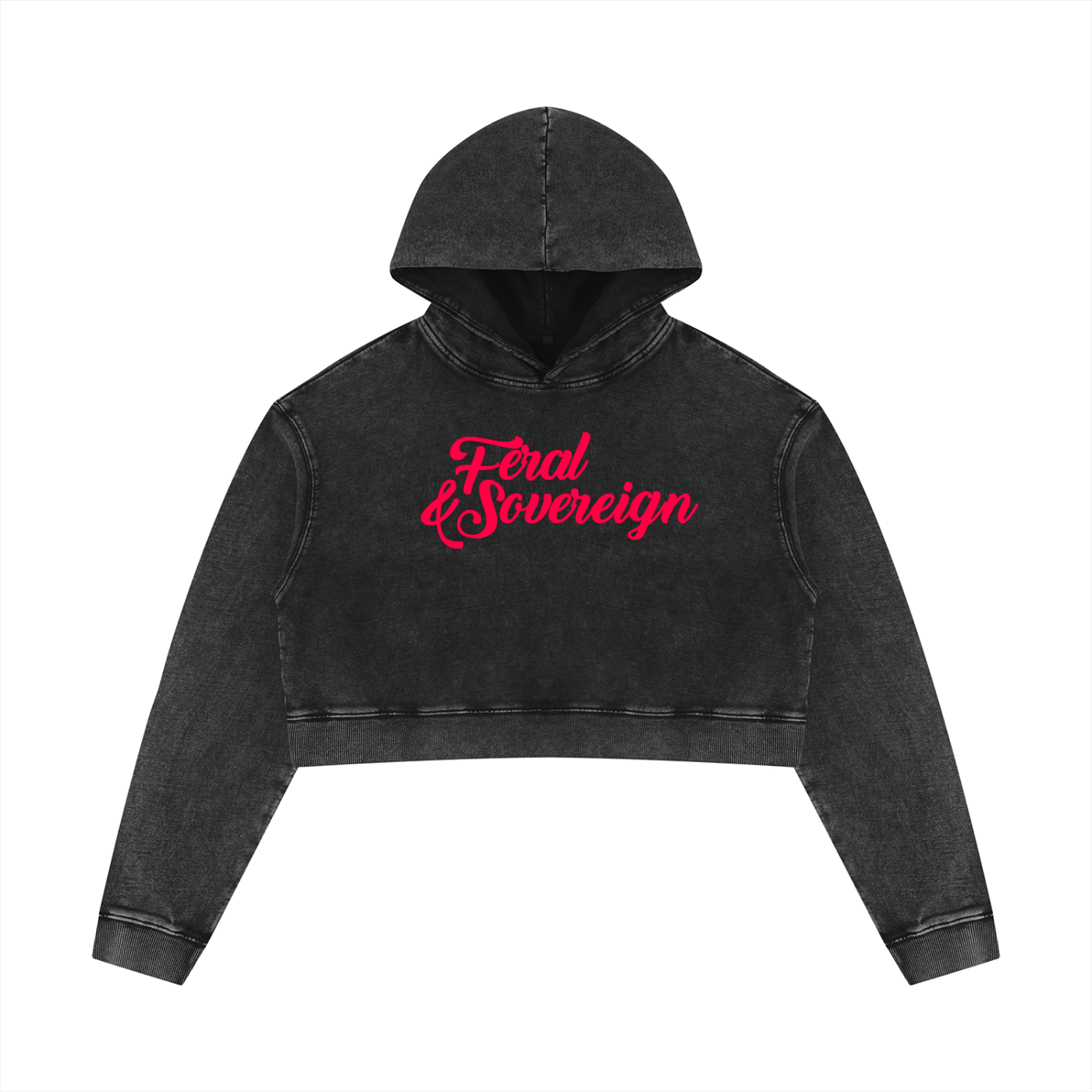 Feral & Sovereign Cropped Hoodie
