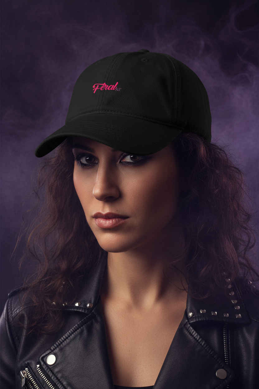 Feral AF baseball cap lifestyle editorial photo